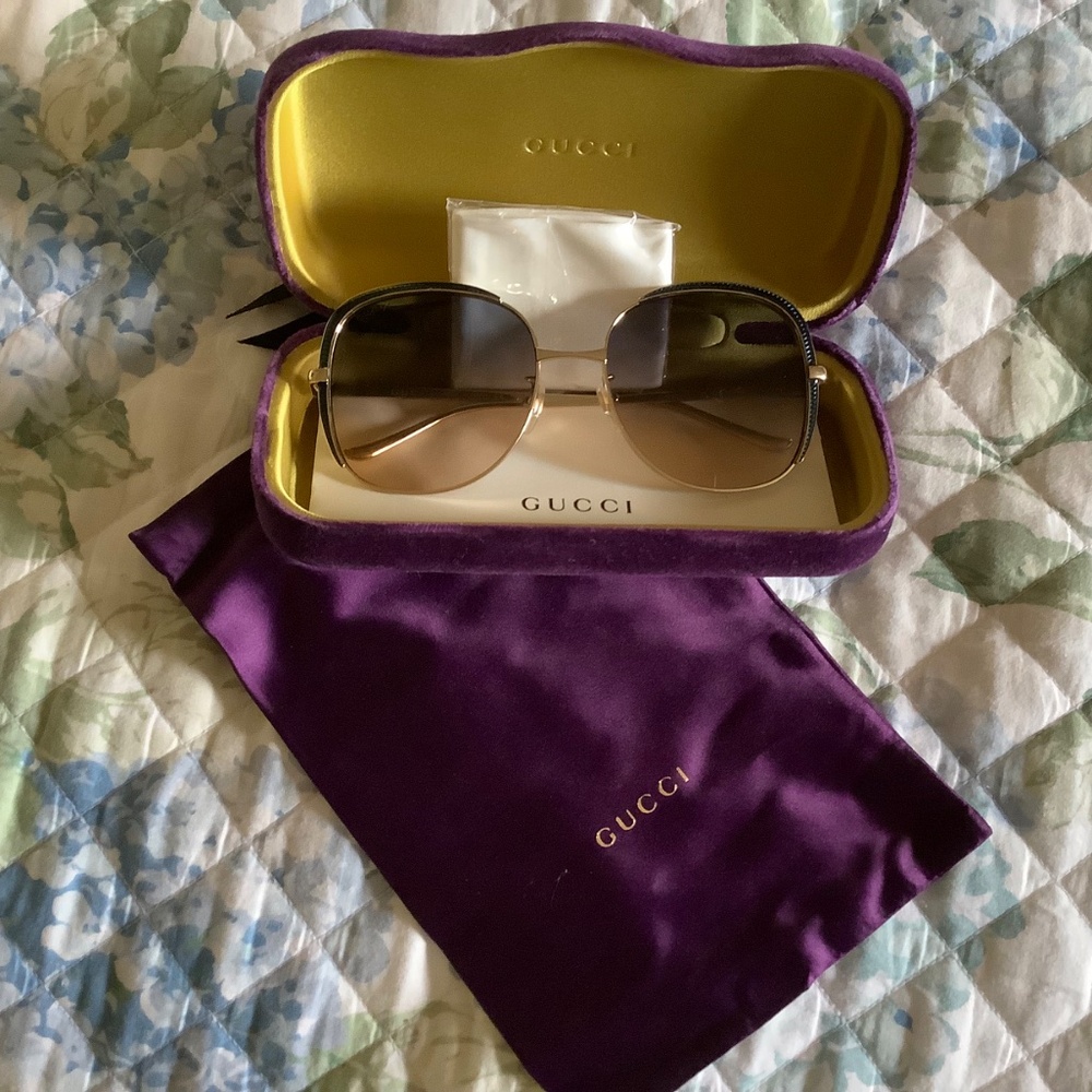 Gucci Women's Oversized Square Sunglasses, 58mm Blue Radiant - Picture 15 of 15